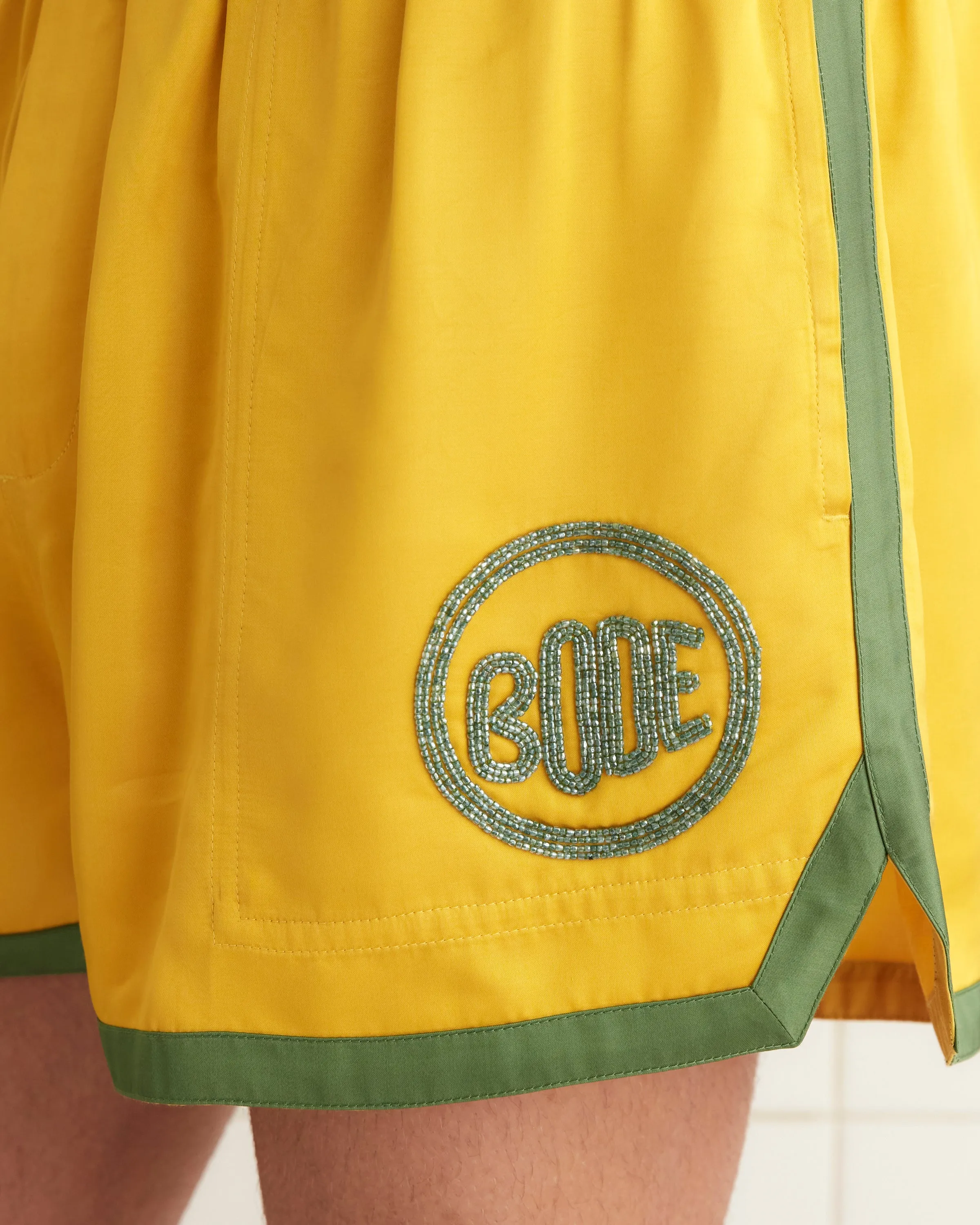 Satin Gym Shorts - Yellow