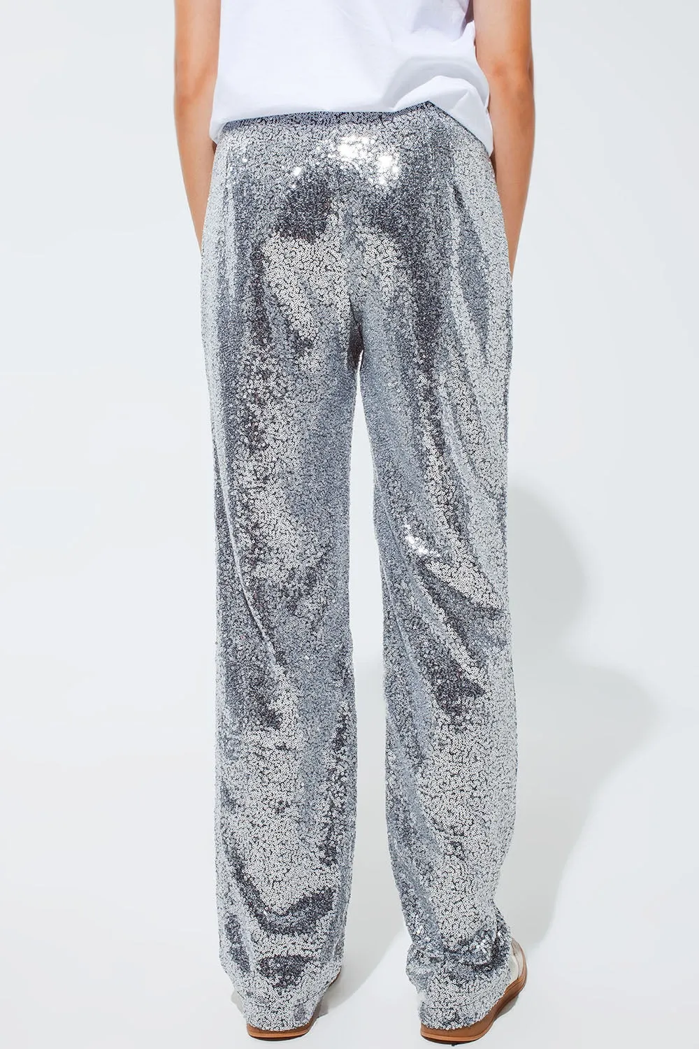 Silver sequin trouser