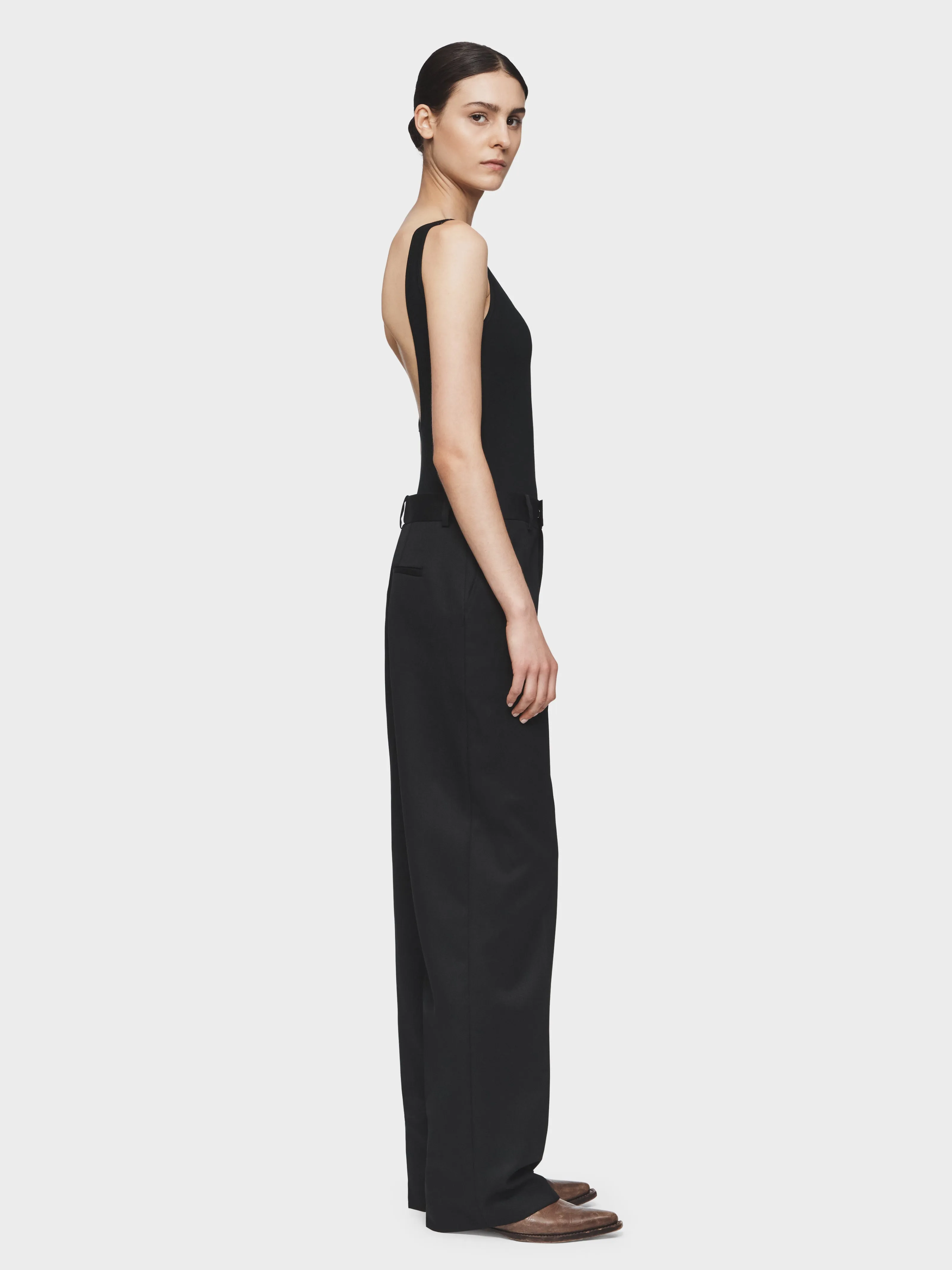Structured Oversized Trouser in Black