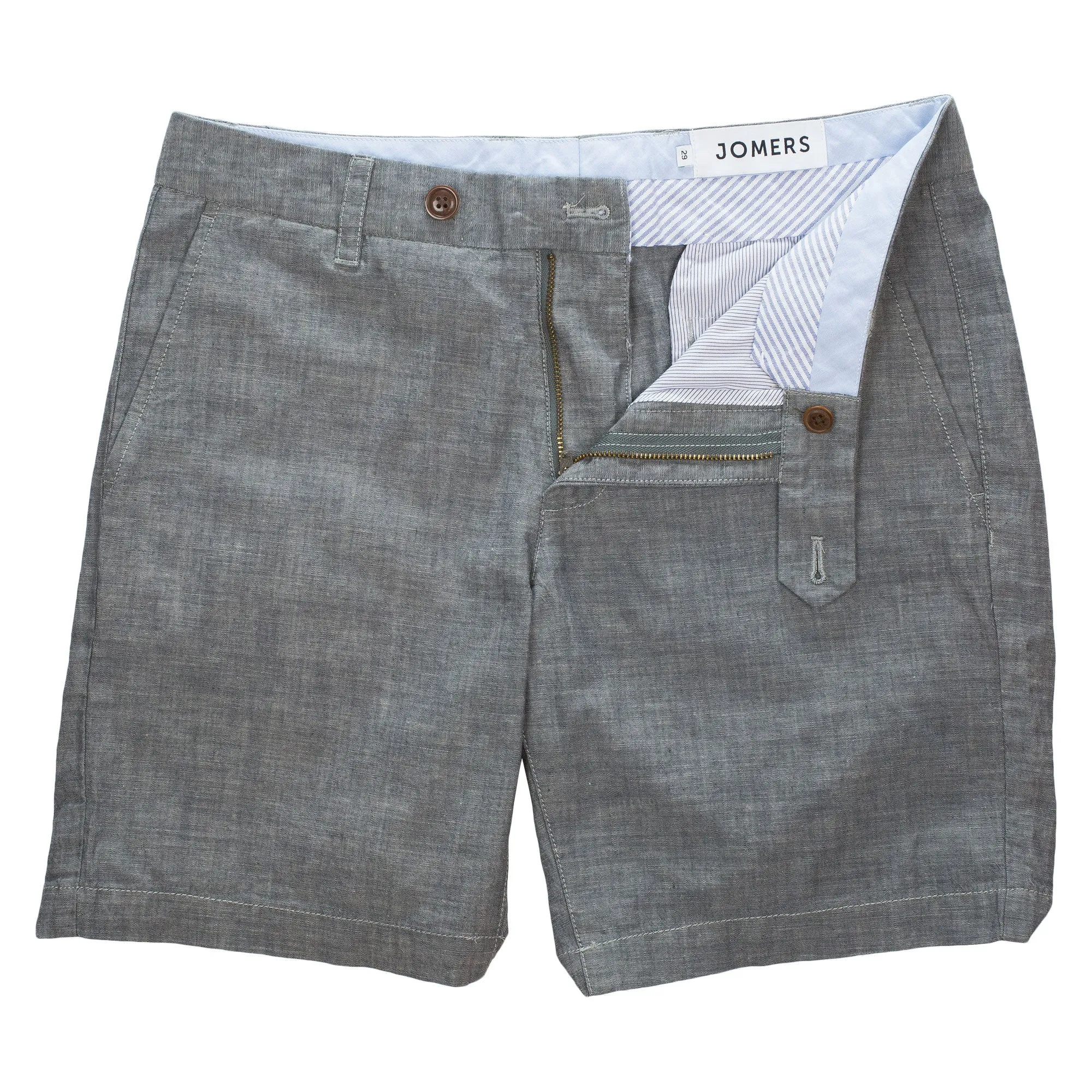 Tobey - Vintage Grey Chambray Shorts