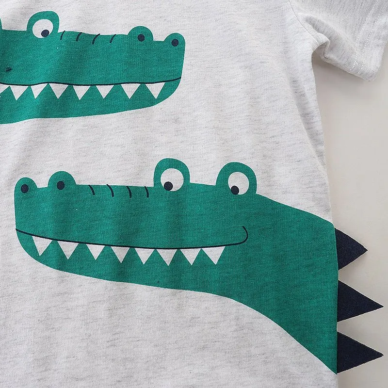 Toddler/Kid's Crocodile Print Tee with Shorts Set
