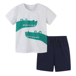 Toddler/Kid's Crocodile Print Tee with Shorts Set
