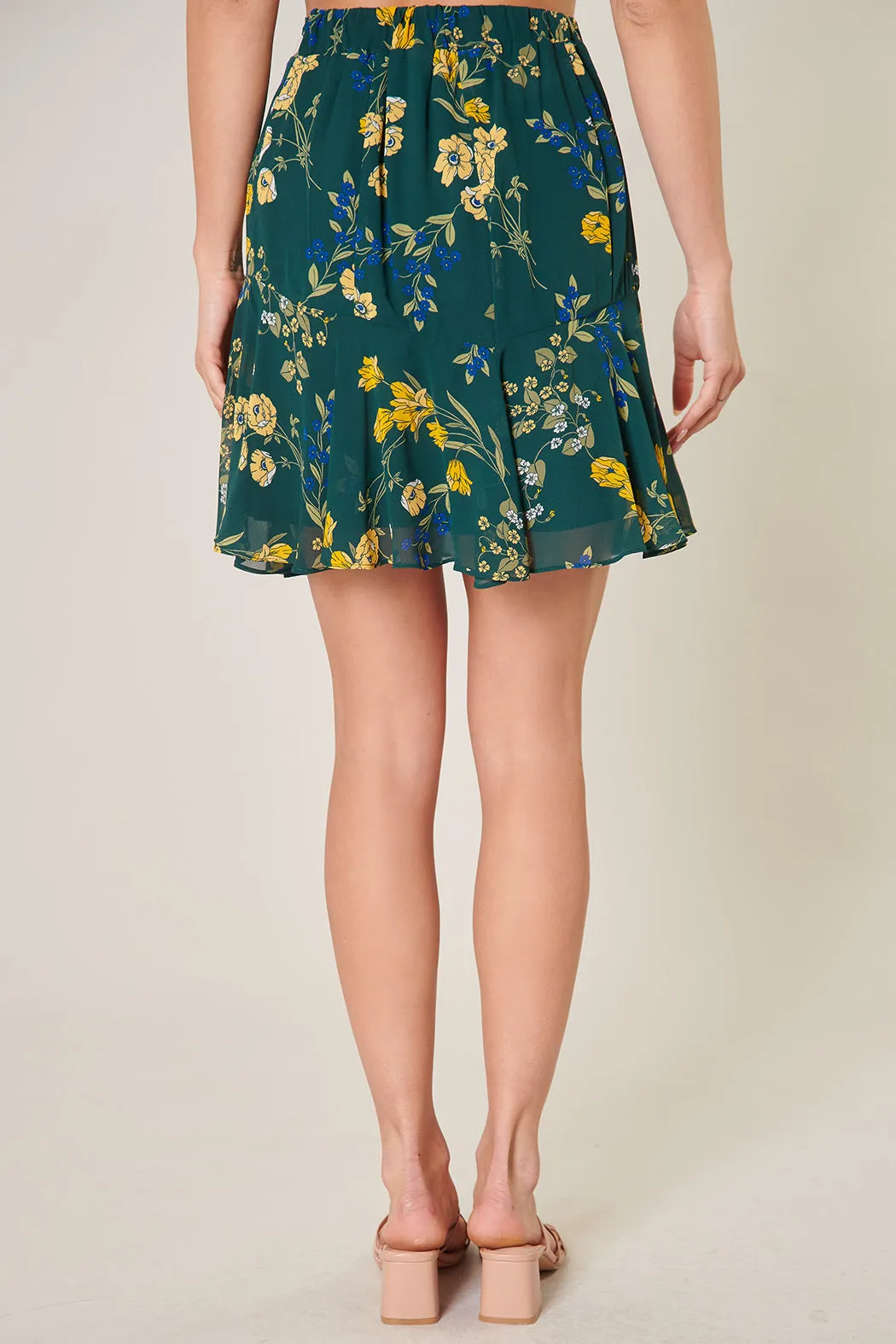 Vanya Floral Eden Flared Mini Skirt