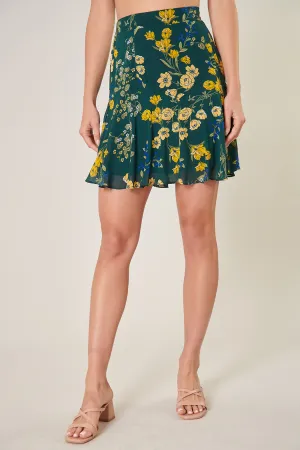 Vanya Floral Eden Flared Mini Skirt