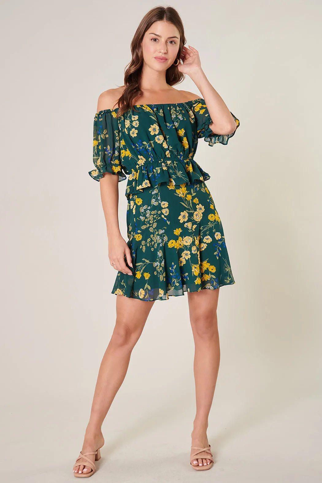 Vanya Floral Eden Flared Mini Skirt