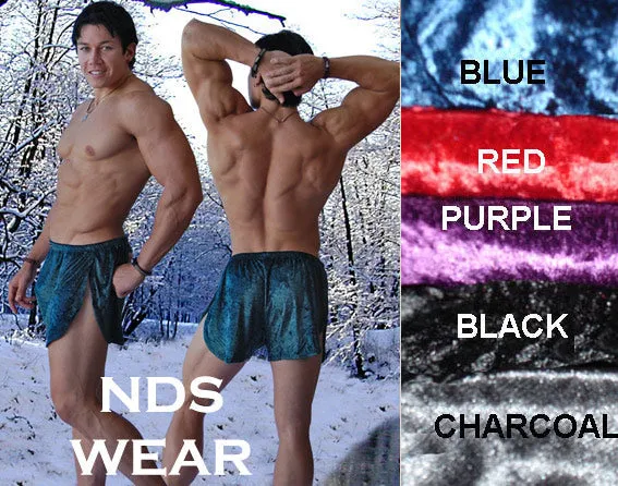 Velvet Side Split Shorts