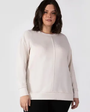 Vita French Terry Side Slit Top | Ivory