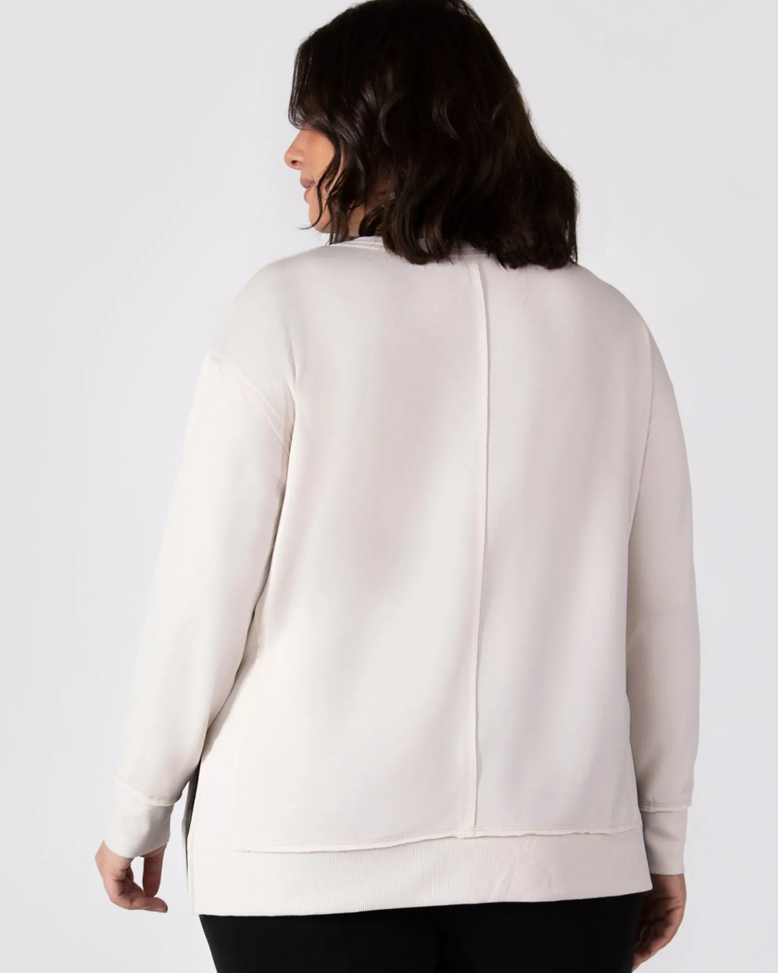 Vita French Terry Side Slit Top | Ivory