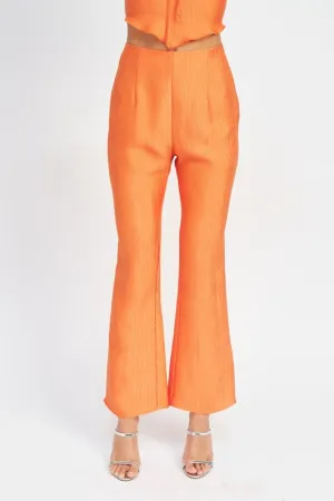 Women's Flare Orange High Rise Pants with Crop Leg