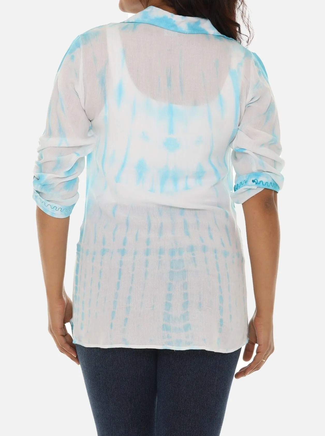 Women's Trendy Tie Dye Button Down Shirt