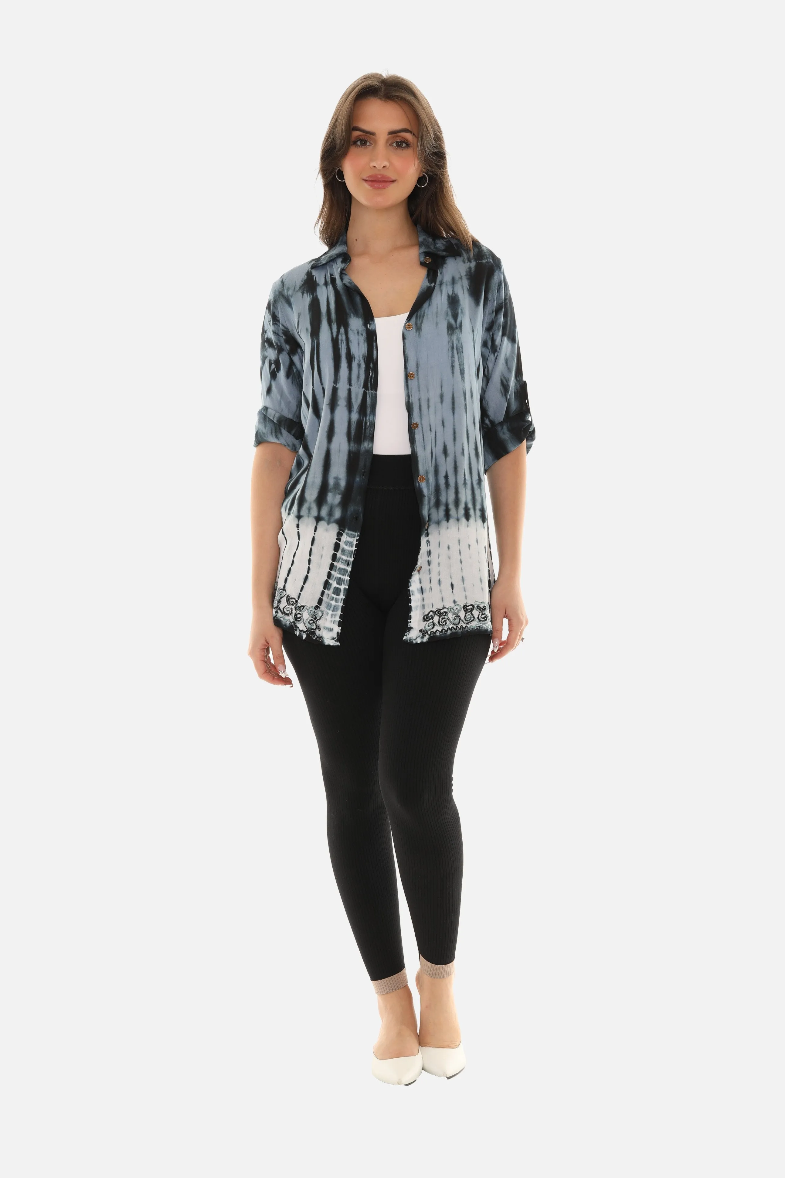 Women's Trendy Tie Dye Button Down Shirt