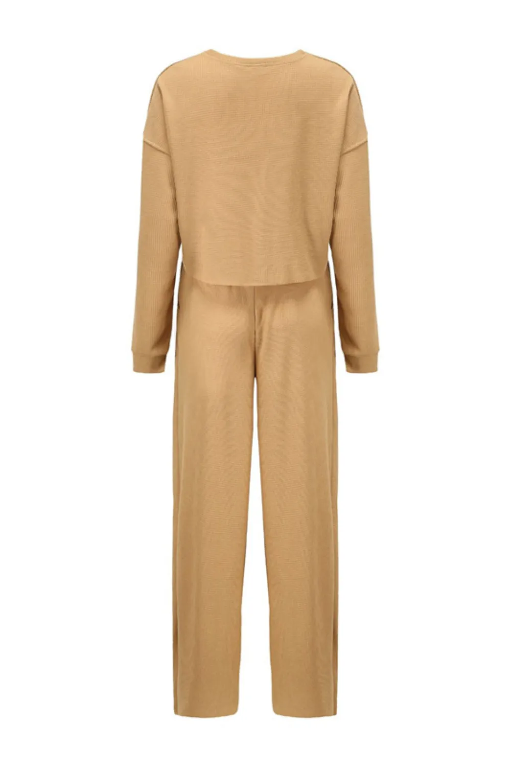 'Yasmin' Knit Ribbed Crop Top & Bottom Set (2 Colors)